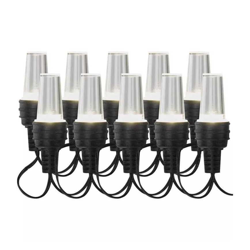 LED Ziemassvētku āra virtene 10xLED/9,5 m IP44 auksti balta