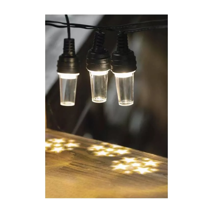 LED Ziemassvētku āra virtene 10xLED/9,5 m IP44 vēsi balts