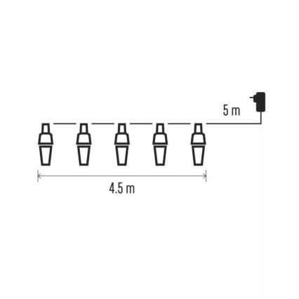 LED Ziemassvētku āra virtene 10xLED/9,5 m IP44 vēsi balts