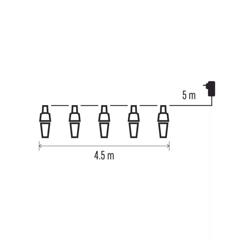 LED Ziemassvētku āra virtene 10xLED/9,5 m IP44 vēsi balts