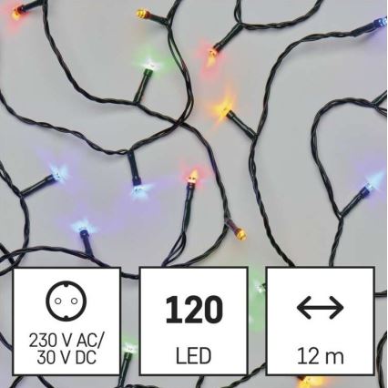 LED Ziemassvētku āra virtene 120xLED/17m IP44 daudzkrāsaina