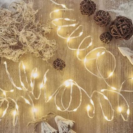 LED Ziemassvētku āra virtene 120xLED/17m IP44 silti balta