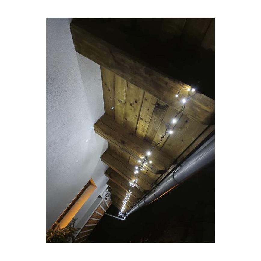 LED Ziemassvētku āra virtene 120xLED/17m IP44 vēsi balta