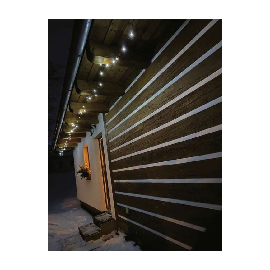 LED Ziemassvētku āra virtene 120xLED/17m IP44 vēsi balta