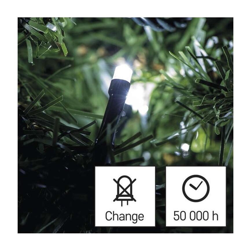 LED Ziemassvētku āra virtene 120xLED/17m IP44 vēsi balta