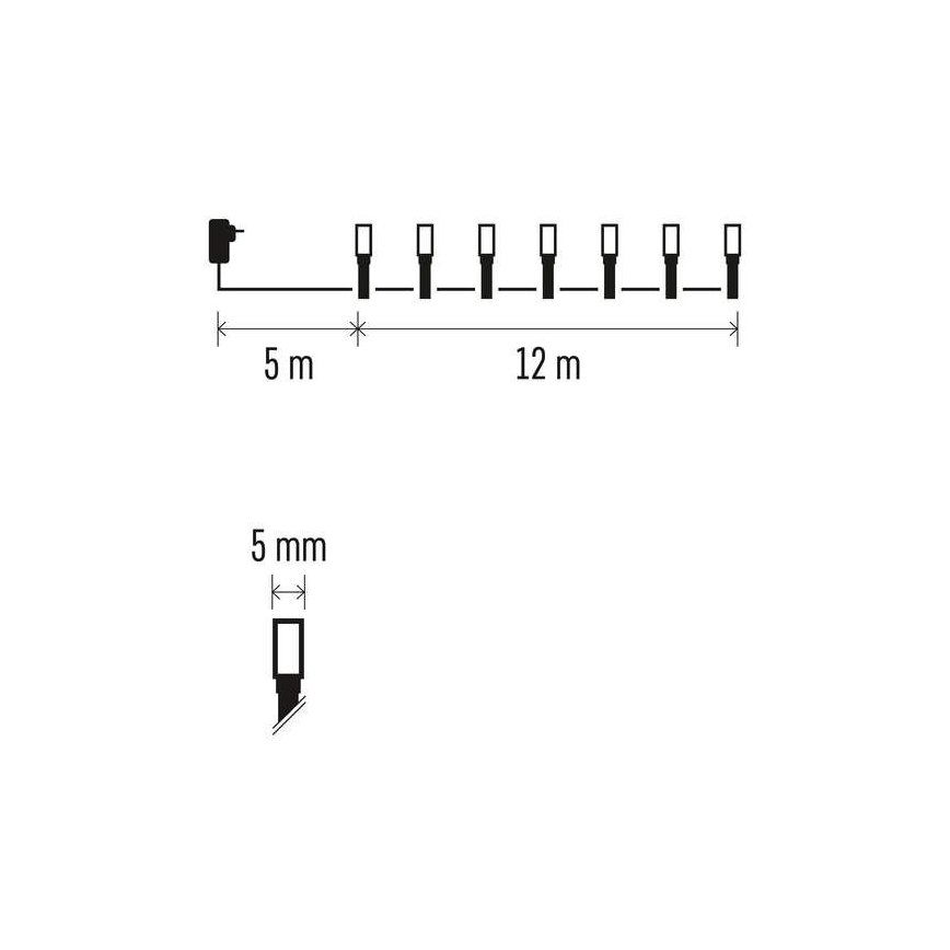 LED Ziemassvētku āra virtene 120xLED/8 režīmi 17m IP44 silti balta