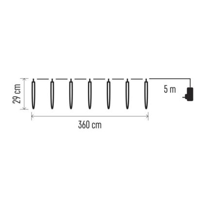 LED Ziemassvētku āra virtene 140xLED/8,6m IP44