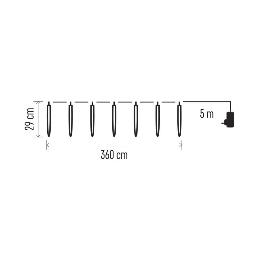 LED Ziemassvētku āra virtene 140xLED/8,6m IP44