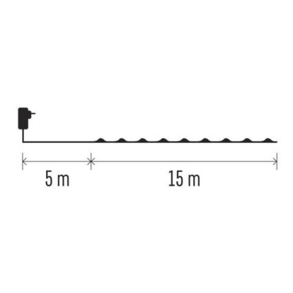 LED Ziemassvētku āra virtene 150xLED/20m IP44 auksti balta