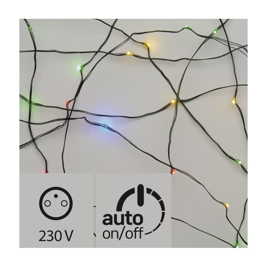 LED Ziemassvētku āra virtene 150xLED 20m IP44 daudzkrāsaina