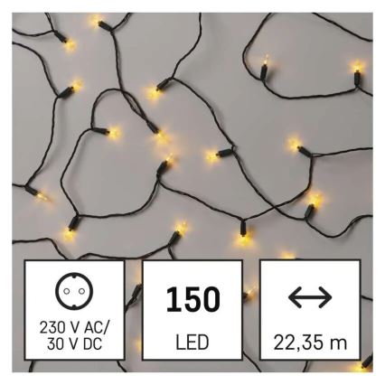 LED Ziemassvētku āra virtene 150xLED/27,35m IP44 vintage