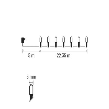 LED Ziemassvētku āra virtene 150xLED/27,35m IP44 vintage