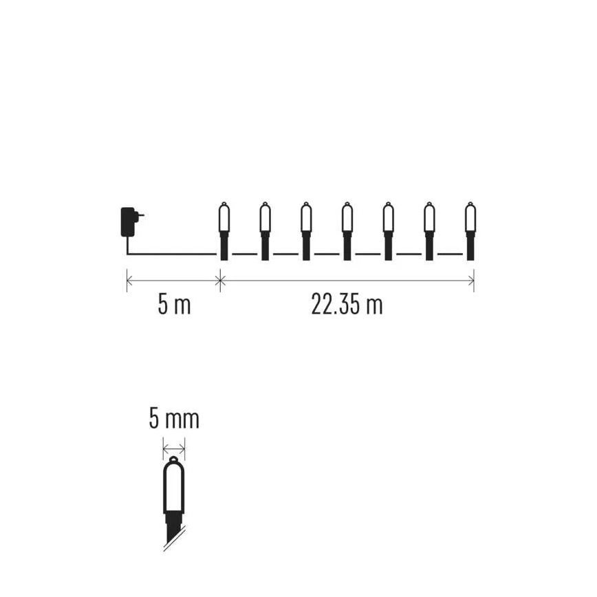 LED Ziemassvētku āra virtene 150xLED/27,35m IP44 vintage