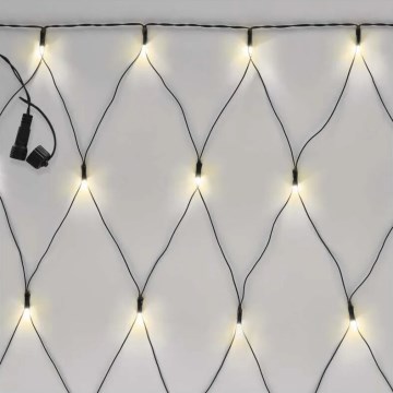 LED Ziemassvētku āra virtene 160xLED/2x1,5m IP44 silti balta