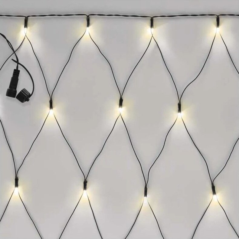 LED Ziemassvētku āra virtene 160xLED/2x1,5m IP44 silti balta