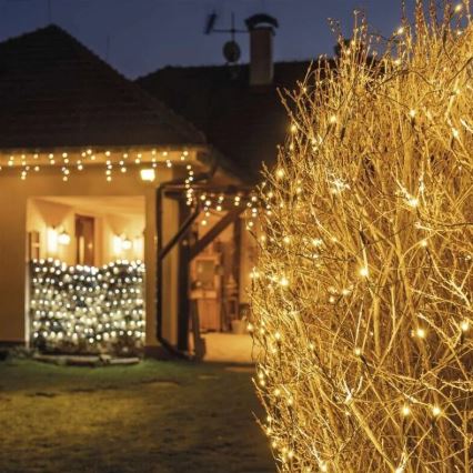 LED Ziemassvētku āra virtene 160xLED/2x1,5m IP44 silti balta