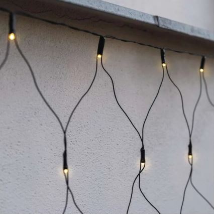 LED Ziemassvētku āra virtene 160xLED/2x1,5m IP44 silti balta
