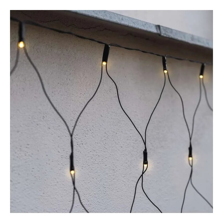 LED Ziemassvētku āra virtene 160xLED/2x1,5m IP44 silti balta