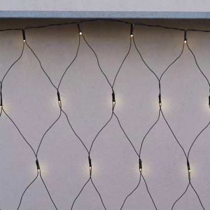 LED Ziemassvētku āra virtene 160xLED/2x1,5m IP44 silti balta
