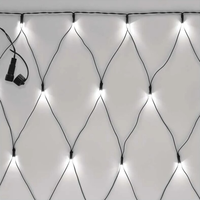 LED Ziemassvētku āra virtene 160xLED/2x1,5m IP44 vēsi balts