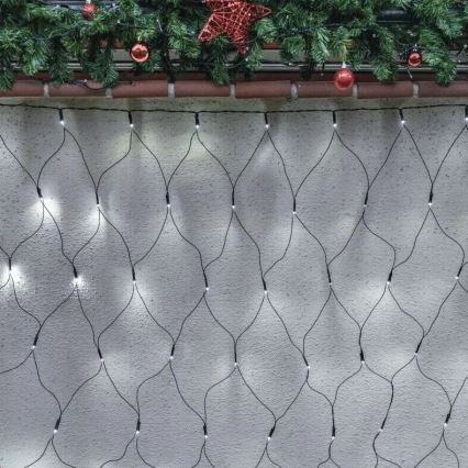 LED Ziemassvētku āra virtene 160xLED/2x1,5m IP44 vēsi balts