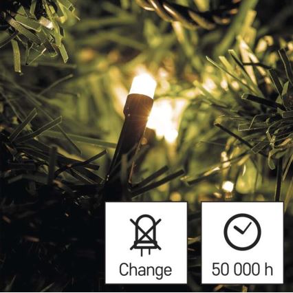 LED Ziemassvētku āra virtene 180 LED / 23 m IP44 siltā balta