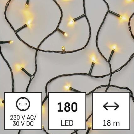 LED Ziemassvētku āra virtene 180xLED/23m IP44 silti balta