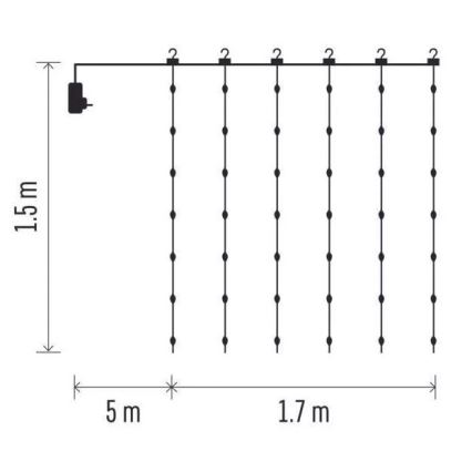 LED Ziemassvētku āra virtene 180xLED/8 funkcijas 6,7 m IP44 silti balta