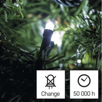 LED Ziemassvētku āra virtene 180xLED/8 režīmi 23m IP44 vēsi balta