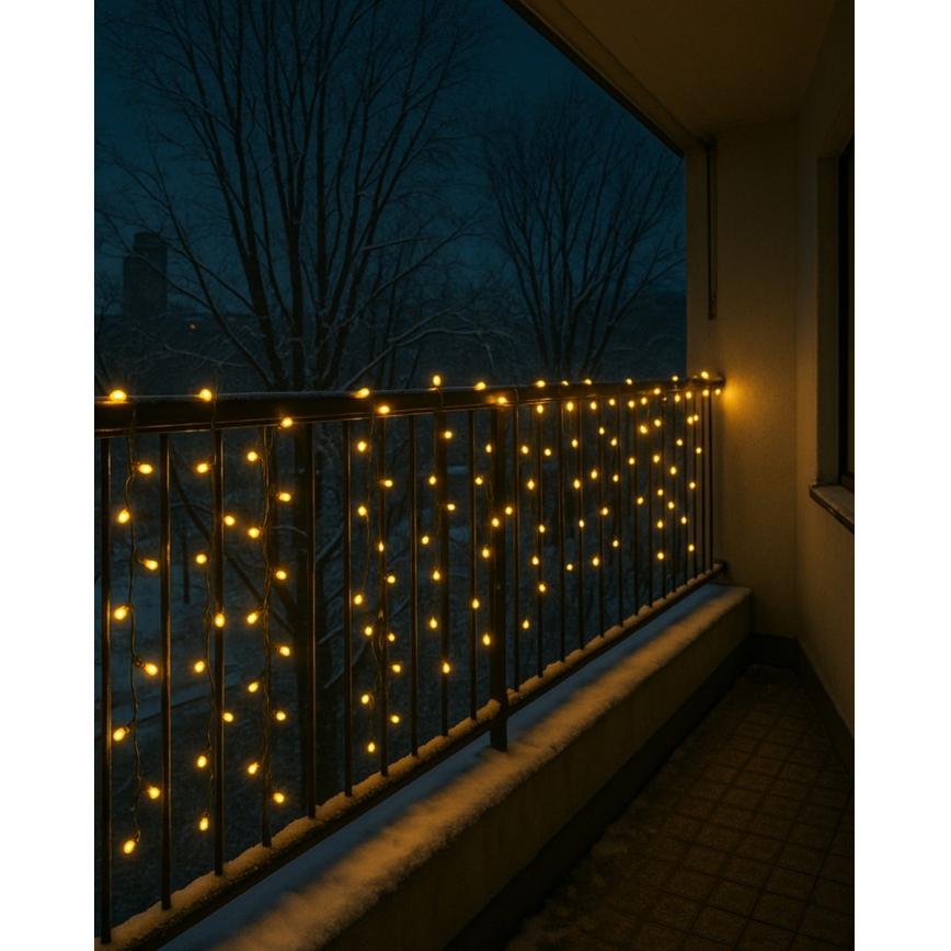 LED Ziemassvētku āra virtene 200 LED/230 V 7,6 m IP44 melna