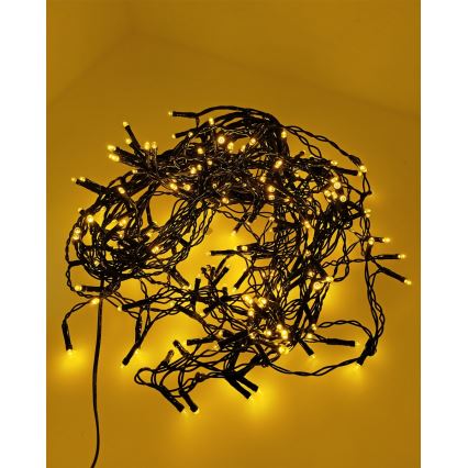 LED Ziemassvētku āra virtene 200 LED/230 V 7,6 m IP44 melna