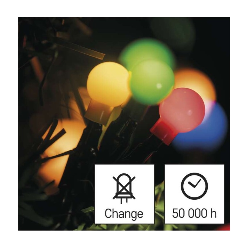 LED Ziemassvētku āra virtene 200xLED/8 režīmi 25m IP44 daudzkrāsaina