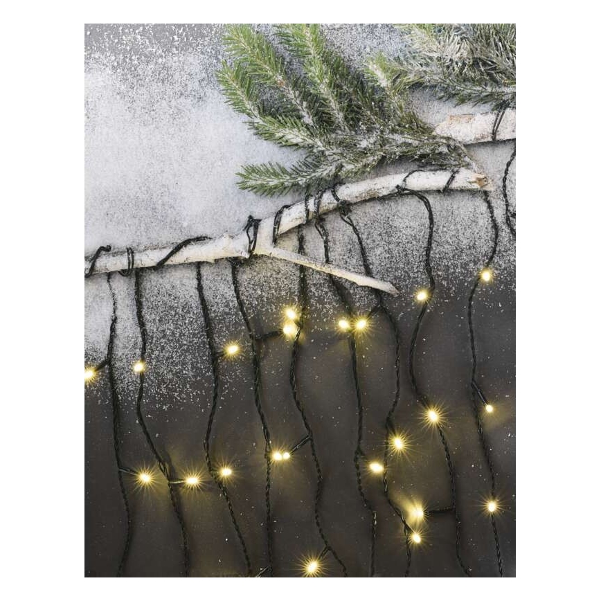 LED Ziemassvētku āra virtene 200xLED/8 režīmi 8,6m IP44 silti balta