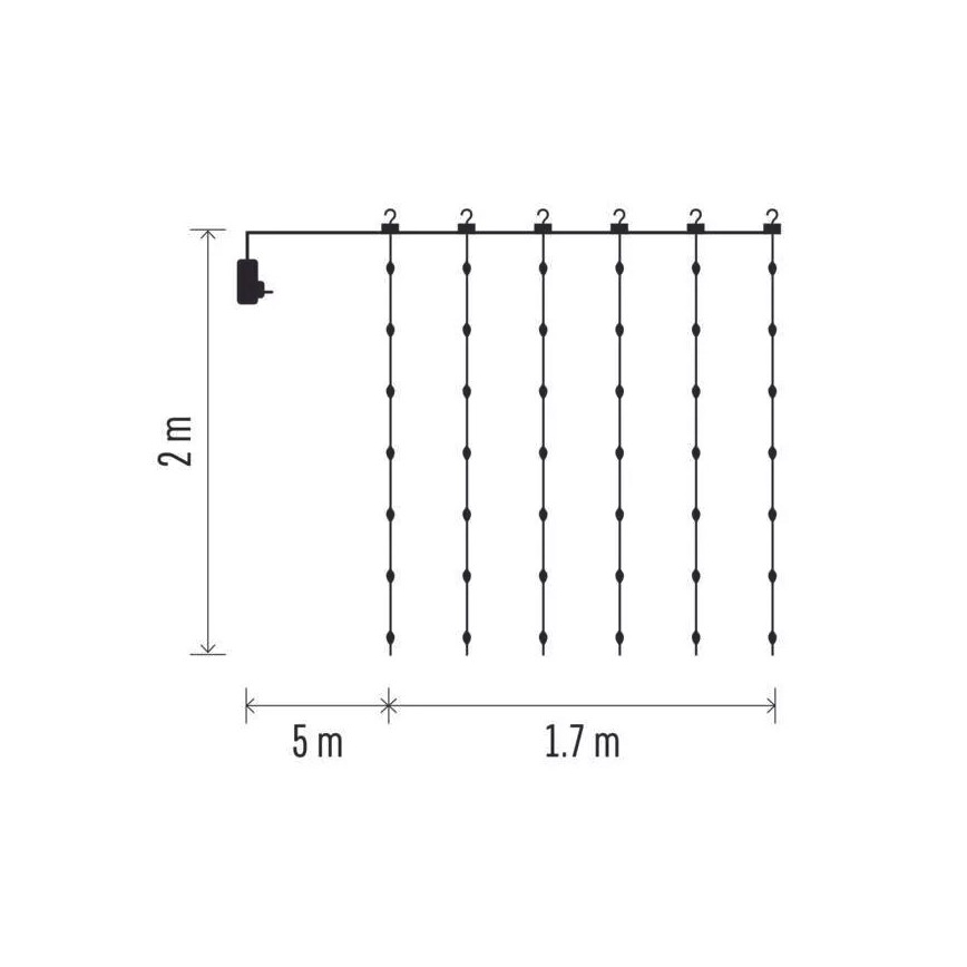 LED Ziemassvētku āra virtene 240xLED/8 funkcijas 6,7 m IP44 silti balta