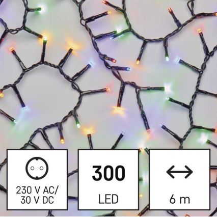 LED Ziemassvētku āra virtene 300xLED/11m IP44 daudzkrāsaina