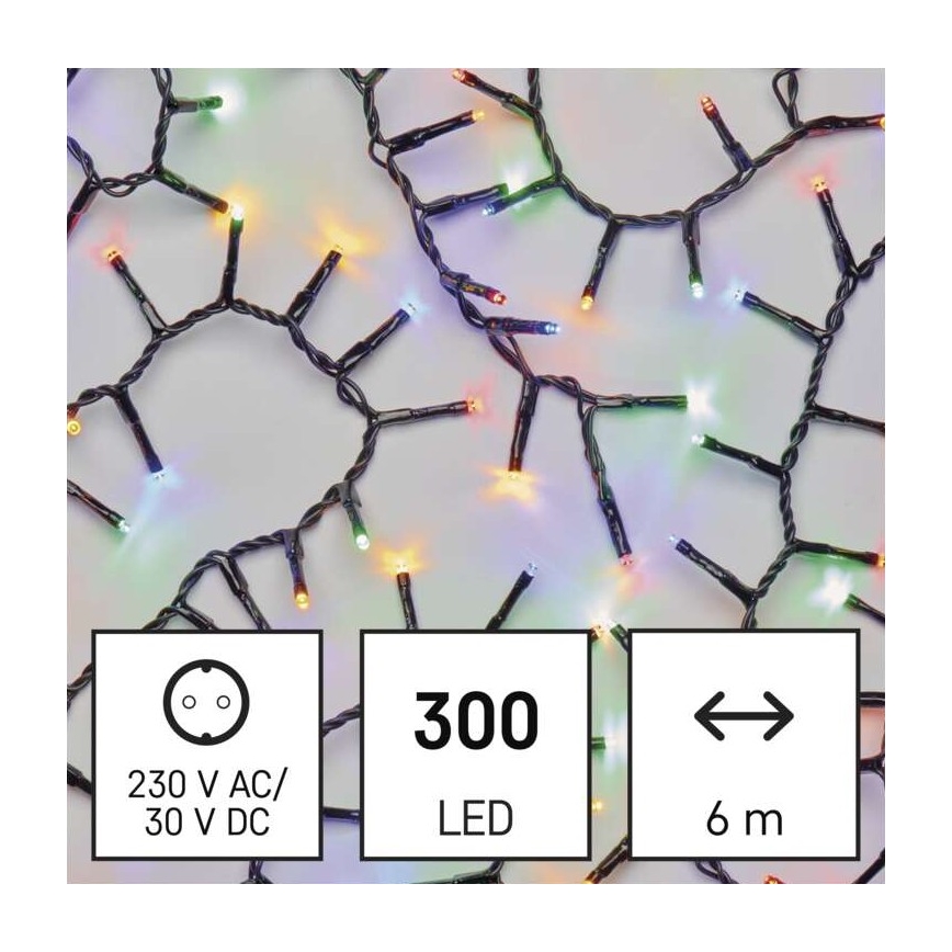 LED Ziemassvētku āra virtene 300xLED/11m IP44 daudzkrāsaina