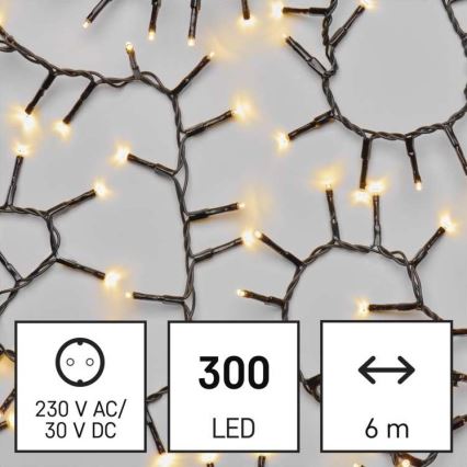 LED Ziemassvētku āra virtene 300xLED/11m IP44 silti balta