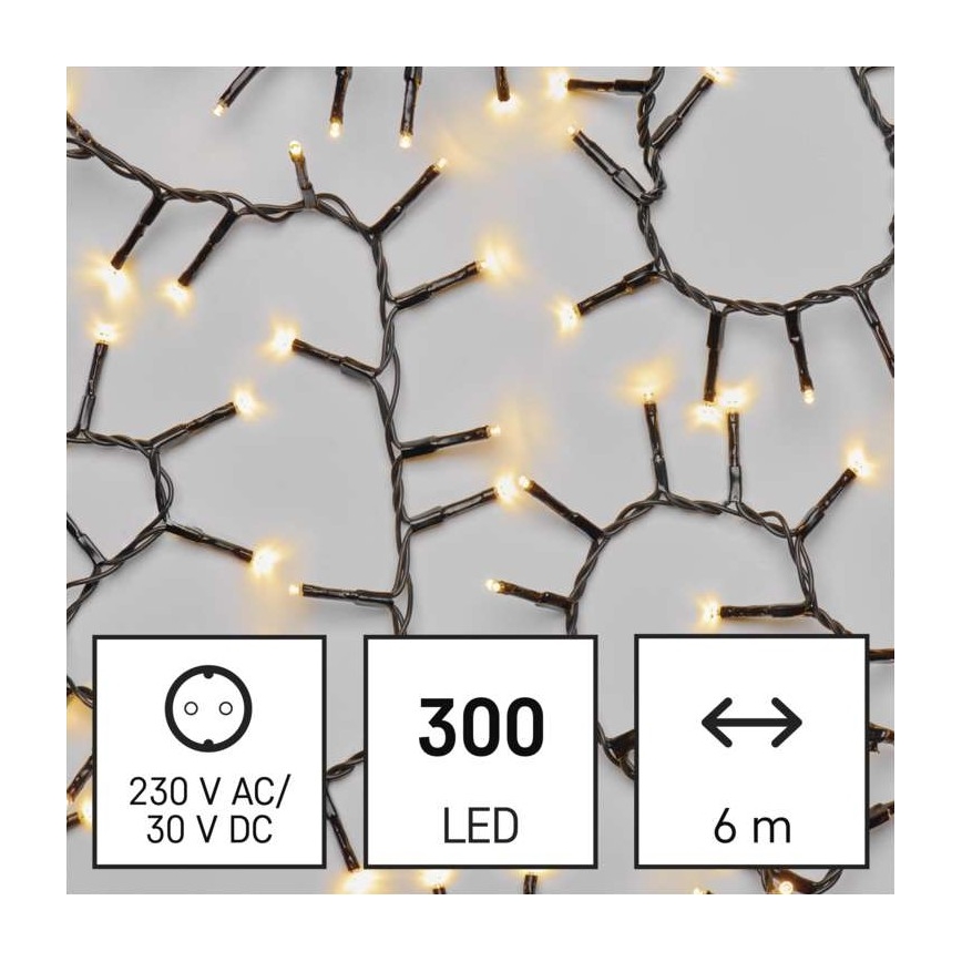 LED Ziemassvētku āra virtene 300xLED/11m IP44 silti balta