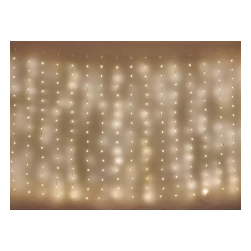 LED Ziemassvētku āra virtene 300xLED/8 funkcijas 7,9 m IP44 silti balta