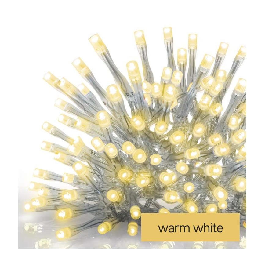 LED Ziemassvētku āra virtene 300xLED/8 režīmi 10m IP44 silti balta + tālvadības pults
