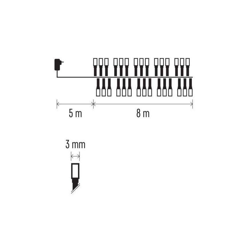 LED Ziemassvētku āra virtene 400 LED/13 m IP44 siltā balta