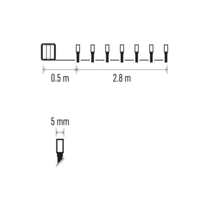 LED Ziemassvētku āra virtene 40xLED/3,3m IP44 silti balta