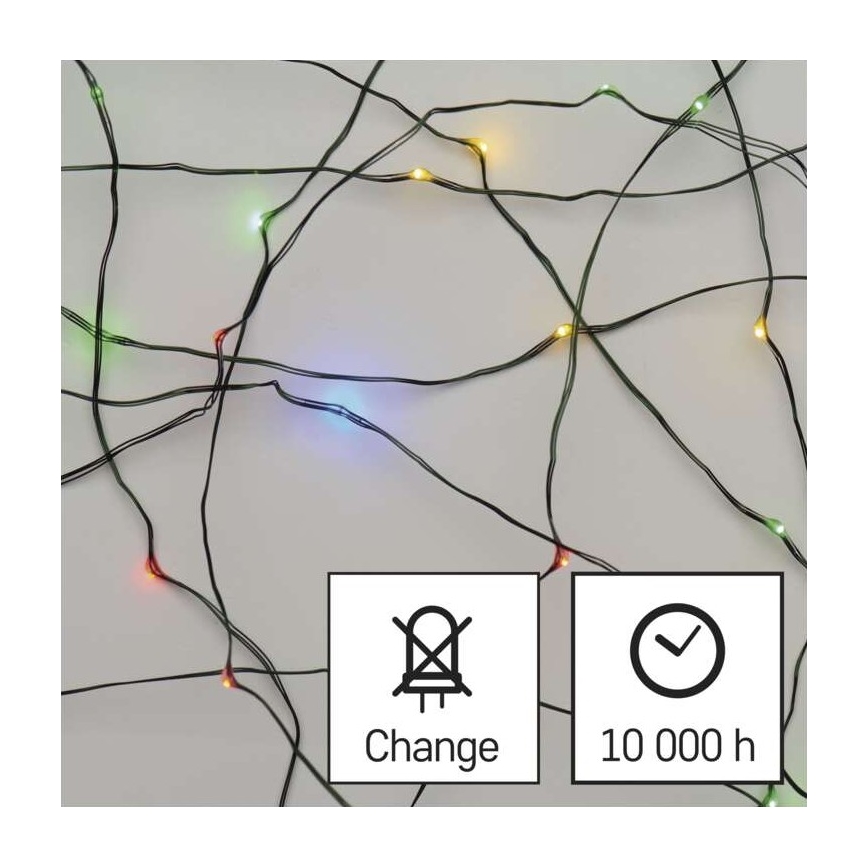 LED Ziemassvētku āra virtene 40xLED/9m IP44 daudzkrāsaina