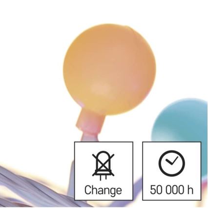 LED Ziemassvētku āra virtene 40xLED/9m IP44 daudzkrāsaina