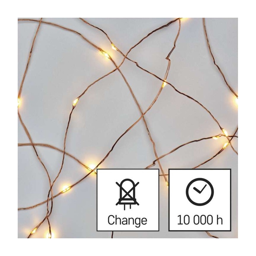 LED Ziemassvētku āra virtene 40xLED/9m IP44 siltā balta