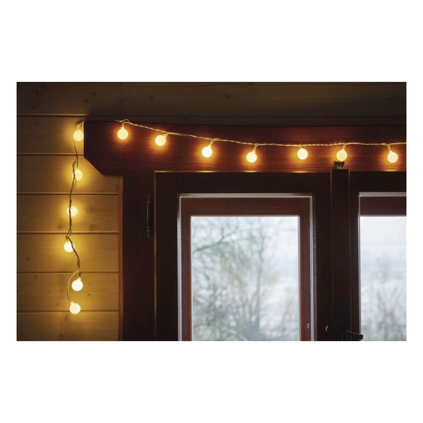 LED Ziemassvētku āra virtene 40xLED/9m IP44 silti balta