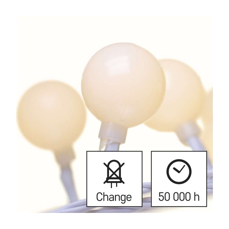 LED Ziemassvētku āra virtene 40xLED/9m IP44 silti balta
