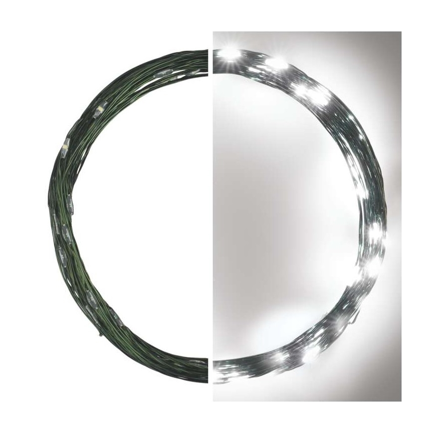 LED Ziemassvētku āra virtene 40xLED/9m IP44 vēsi balta