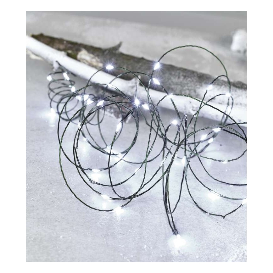 LED Ziemassvētku āra virtene 40xLED/9m IP44 vēsi balta