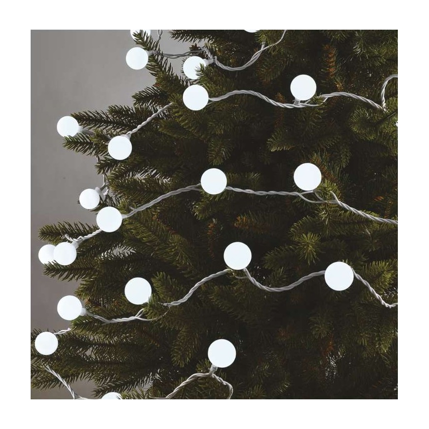 LED Ziemassvētku āra virtene 40xLED/9m IP44 vēsi balta